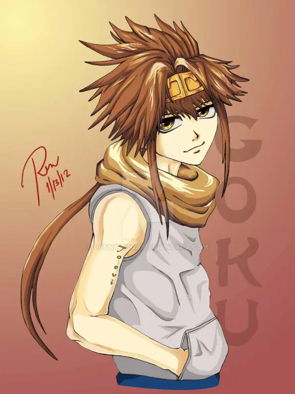 Potret Son Goku yang gagah berani Karakter Son Goku dalam anime Saiyuki Reload Blast