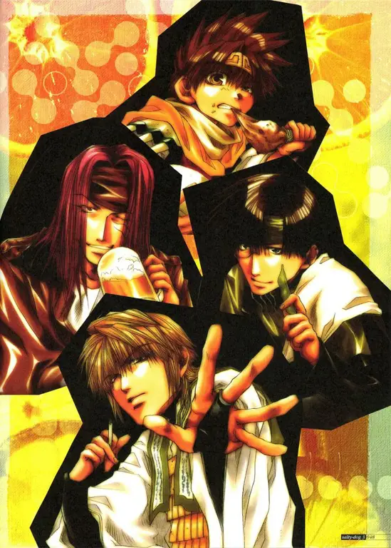 Karakter Utama Saiyuki Gambar Sanzo dan kawan-kawannya dalam anime Saiyuki