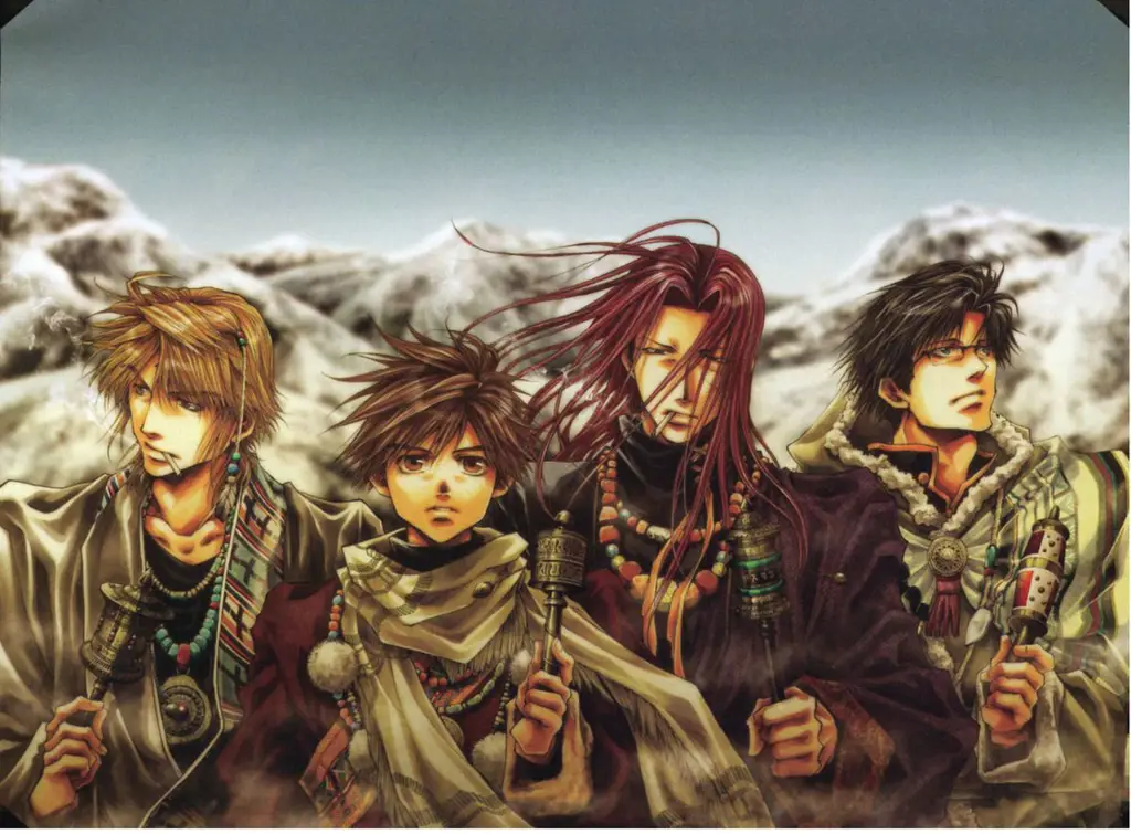 Para Karakter Saiyuki Reload Blast yang Menarik Ilustrasi karakter-karakter utama dalam anime Saiyuki Reload Blast
