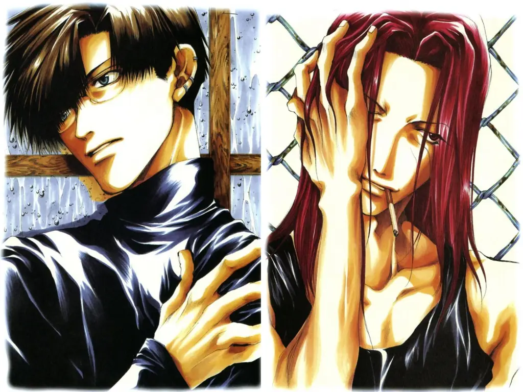 Pemandangan indah dalam anime Saiyuki Gambar pemandangan dalam anime Saiyuki
