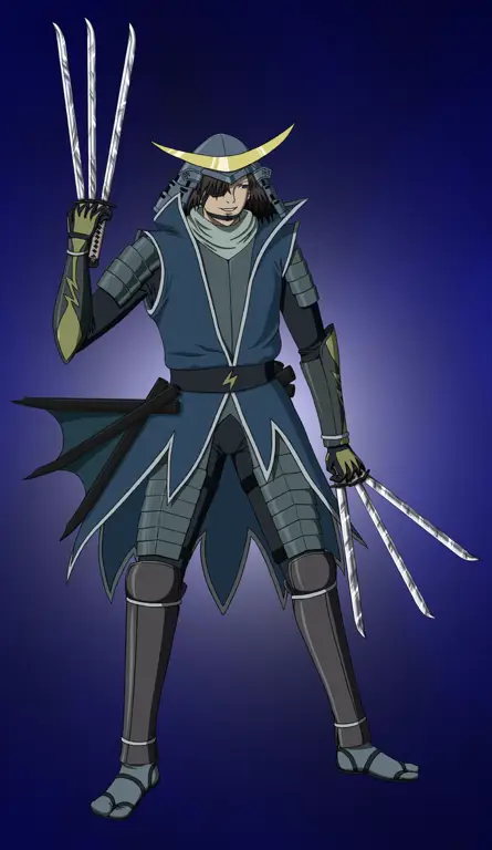 Kegagahan Date Masamune dalam Anime Sengoku Basara Gambar Date Masamune dari anime Sengoku Basara