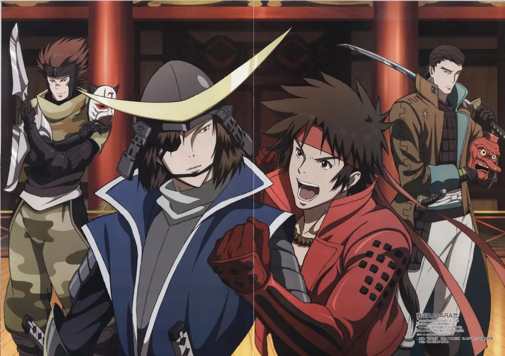 Pertempuran Sengit Para Jendral Adegan pertempuran dari anime Sengoku Basara yang epik.