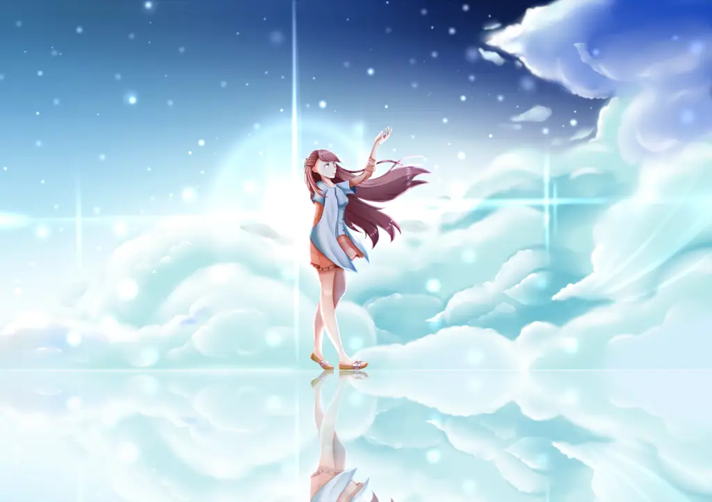 Keindahan dunia virtual Shelter Pemandangan indah dari dunia virtual di anime Shelter