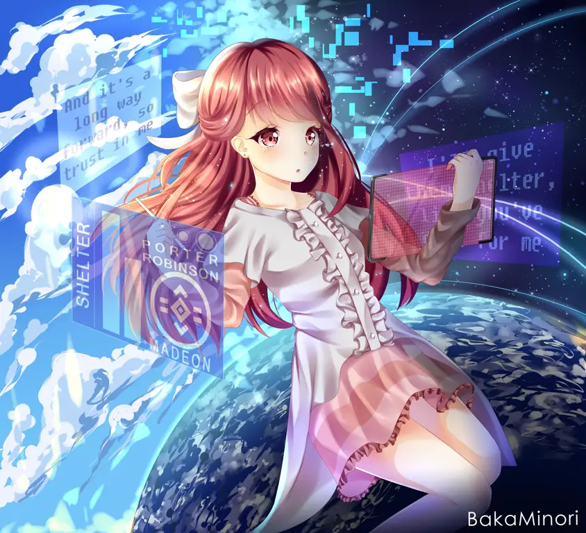 Suasana dunia virtual dalam anime Shelter Adegan dari anime Shelter