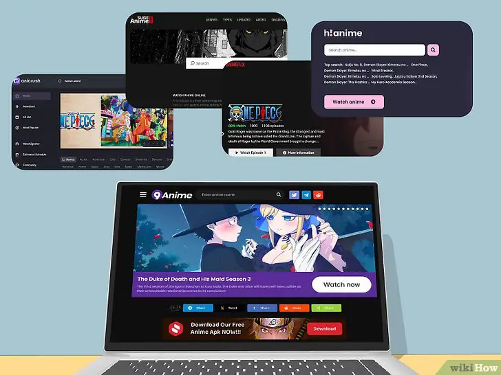 Menikmati Anime di Laptop Seseorang sedang menonton anime di laptop