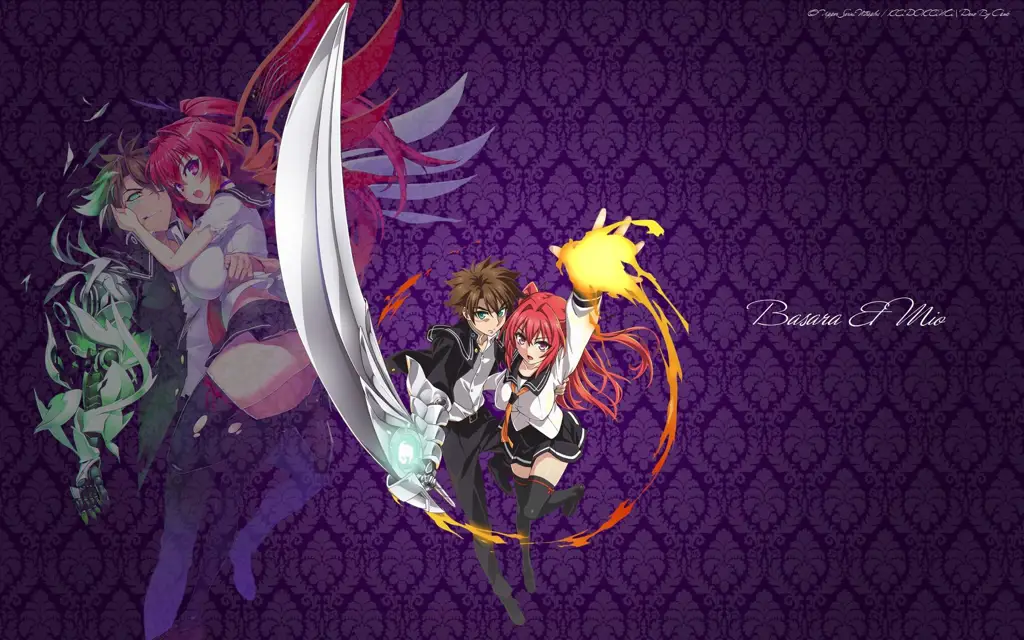 Basara dan Mio Gambar Basara Toujou dan Mio Naruse dari Shinmai Maou no Testament