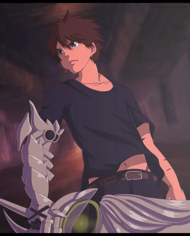 Tokoh Utama Shinmai Maou no Testament Gambar Basara Toujo dan Mio Narukami