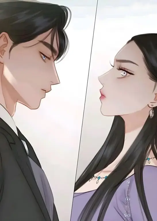Ilustrasi pasangan anime yang romantis dan mengharukan Ilustrasi pasangan anime yang sedang bermesraan