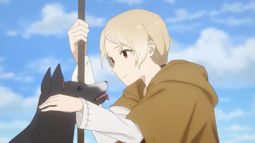 Suasana Pasar Abad Pertengahan Gambar pasar abad pertengahan dari anime Spice and Wolf