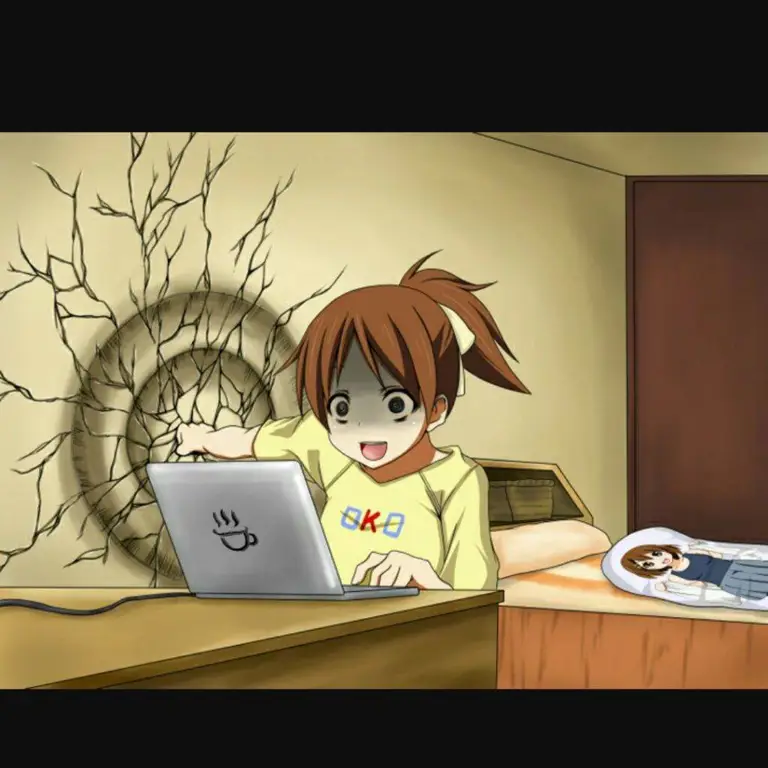 Menonton Anime dengan Nyaman Seseorang menonton anime di laptop