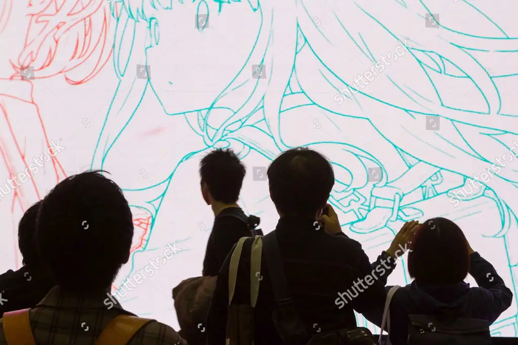 Menikmati Anime di Layar Kecil Gambar seseorang menonton anime di layar kecil