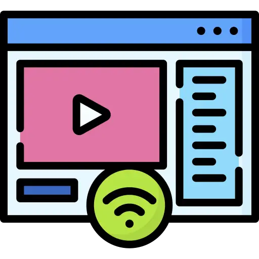 Simbol keamanan saat streaming Ikon keamanan untuk streaming online