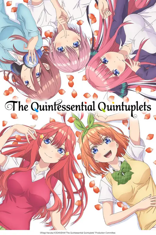 Momen romantis antara Futaro dan salah satu kembar Gambar adegan romantis dalam anime The Quintessential Quintuplets
