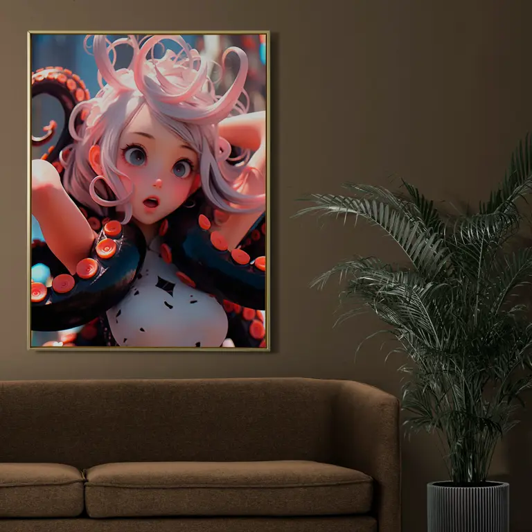 Ilustrasi gadis anime dengan tentakel Gambar gadis anime imut dengan tentakel