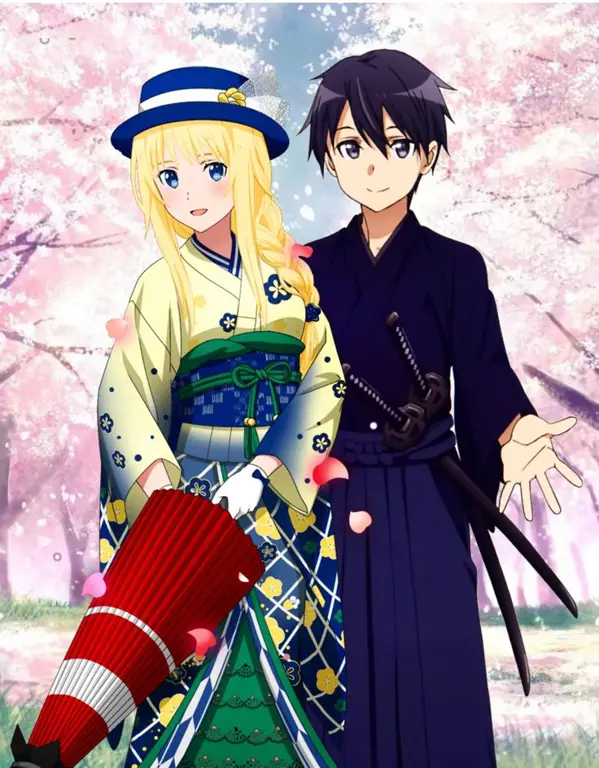 Kirito dan Alice, pasangan kuat di Underworld Kirito dan Alice bersama dalam petualangan di Underworld