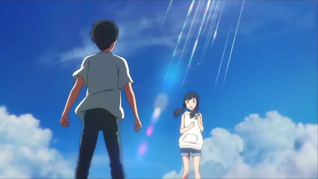 Potret Hodaka dan Himari yang sedang bersama Hodaka dan Himari dalam film Tenki no Ko