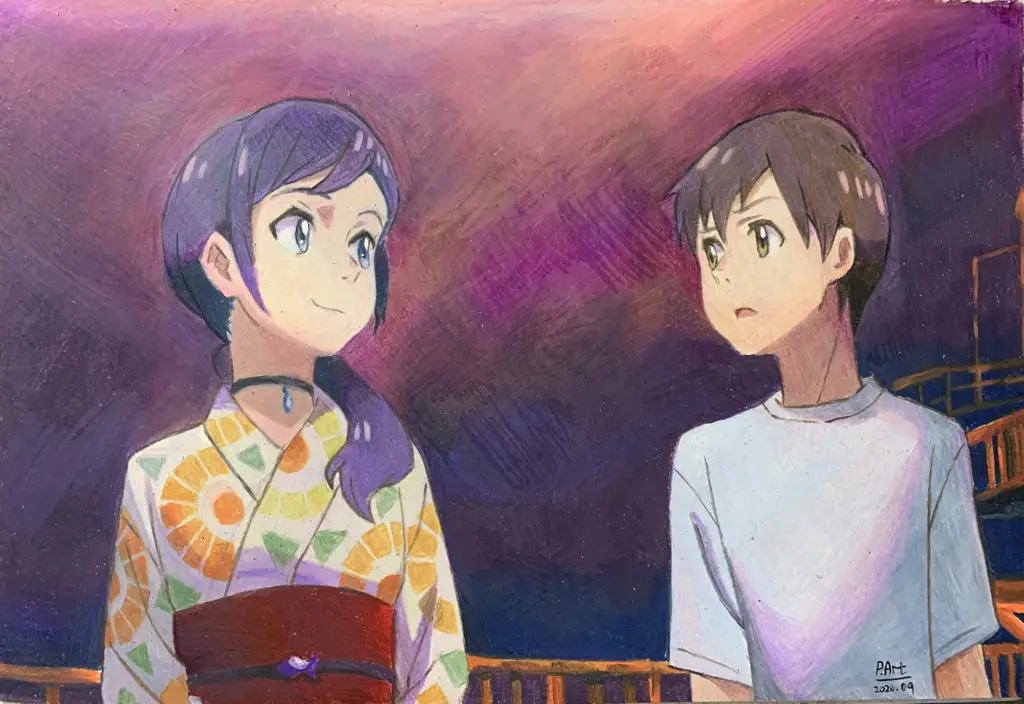 Karakter Utama Tenki no Ko Hodaka dan Hina, karakter utama dari Tenki no Ko