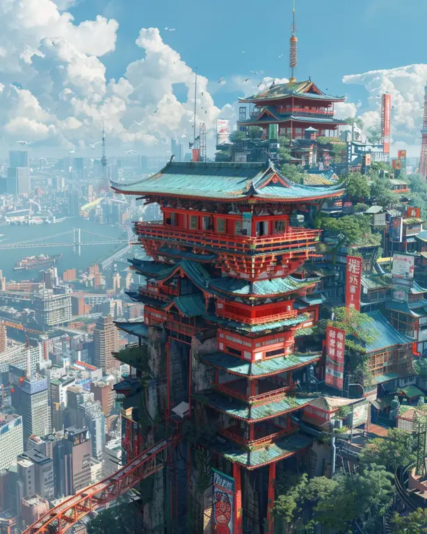Pemandangan Tokyo yang memukau dalam Tenki no Ko Gambar pemandangan kota Tokyo yang indah dalam film Tenki no Ko