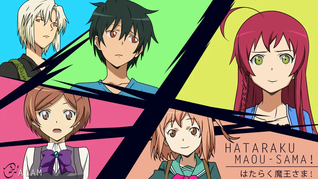 Logo anime yang menarik Logo anime The Devil is a Part-Timer!