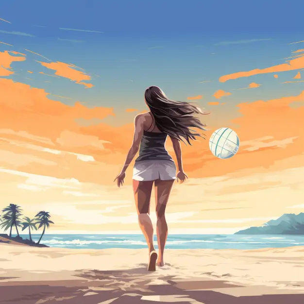 Keindahan Voly Pantai dalam Vivid Strike Ilustrasi voli pantai anime yang menarik