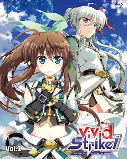 Screenshot Vivid Strike Screenshot dari anime Vivid Strike yang menampilkan detail visual dan karakter.