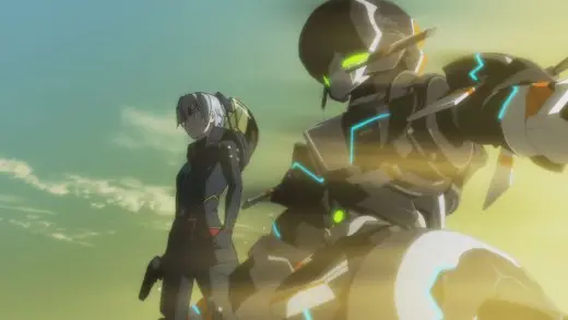 Adegan pertarungan mecha yang spektakuler Mecha dalam anime Vivid Strike! sedang bertarung