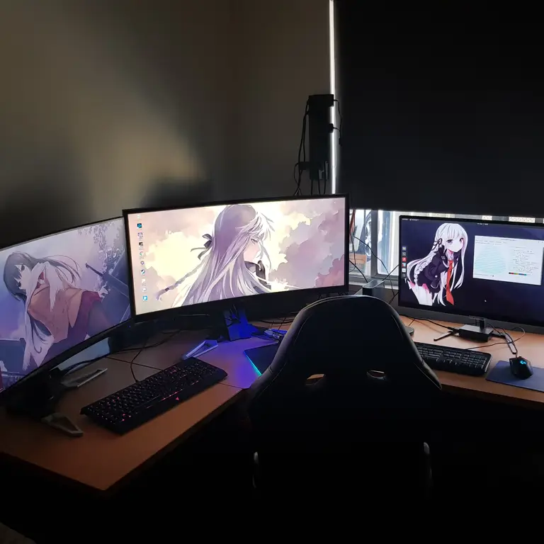 Suasana Menonton Anime Gambar pengaturan tempat menonton anime yang nyaman