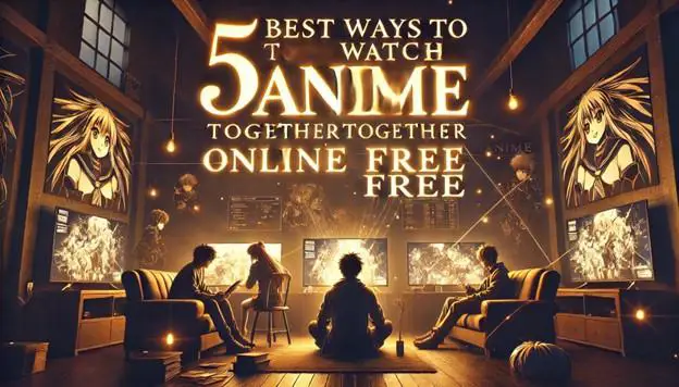 Menikmati anime bersama teman Penggemar anime yang sedang menonton bersama dengan bahagia