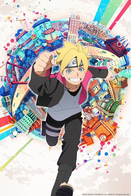 Naruto dan Boruto menikmati waktu bersama Gambar Naruto dan Boruto menonton anime bersama