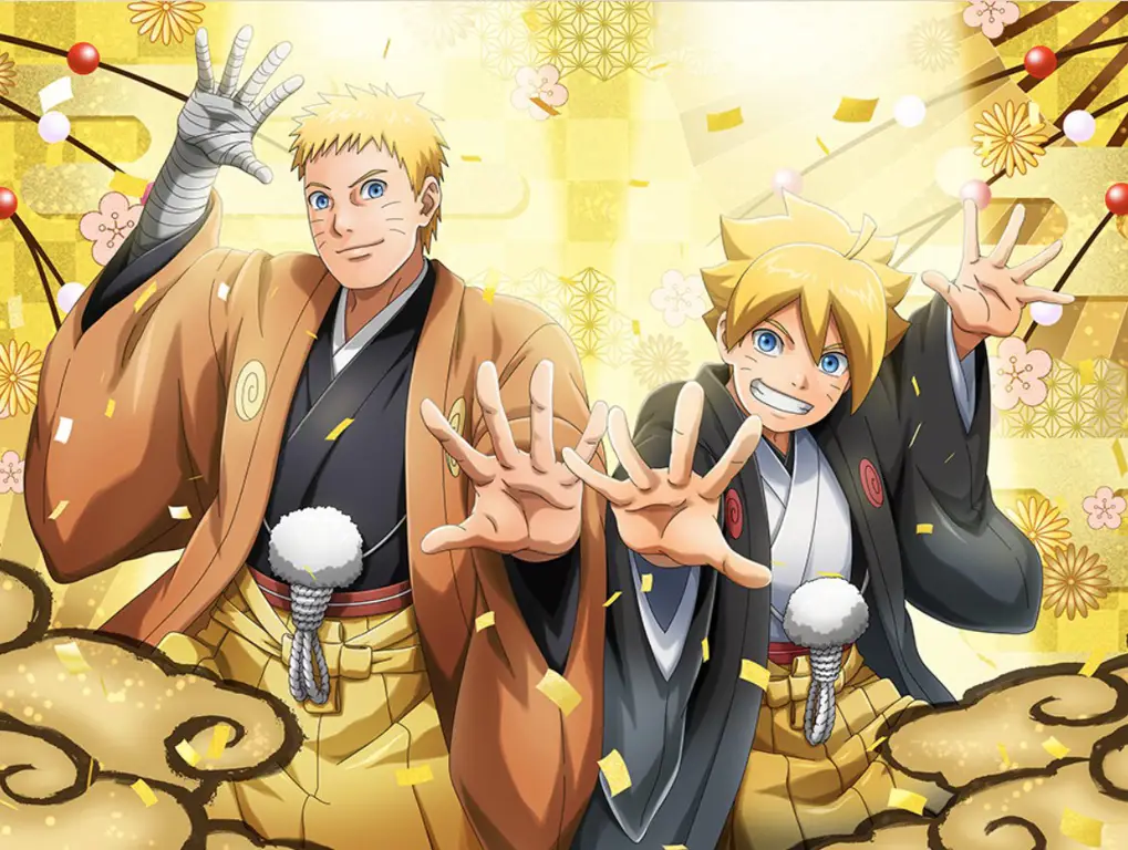 Hubungan Ayah dan Anak, Naruto dan Boruto Gambar Boruto dan Naruto bersama