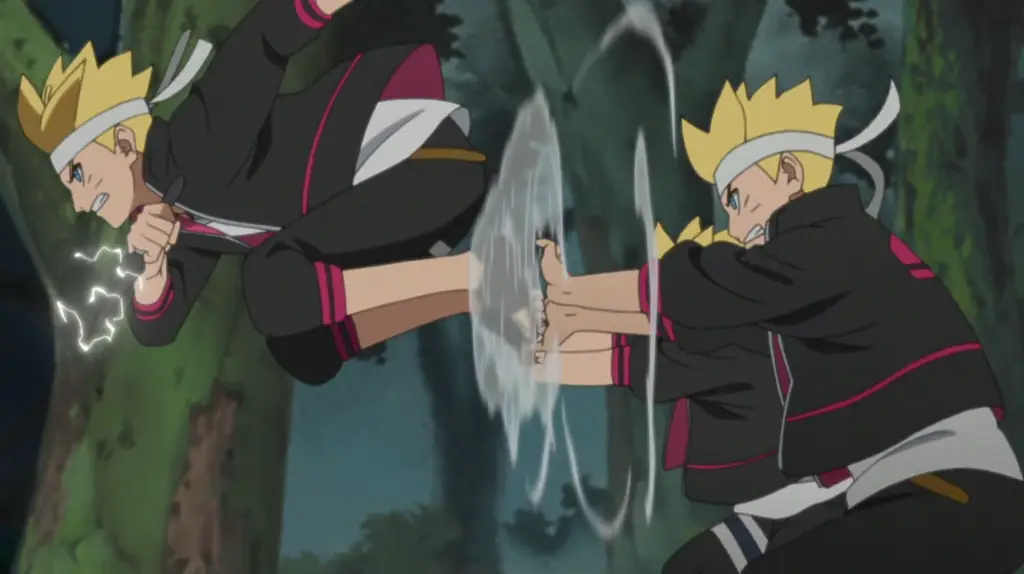 Warisan Ninja Berlanjut Gambar Naruto dan Boruto menonton bersama